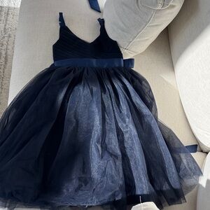 Girls Navy Tulle Party Dress